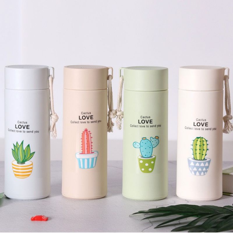 My Bottle Botol Kaca Tumbler Termos Minum Motif Kaktus BPA Free
