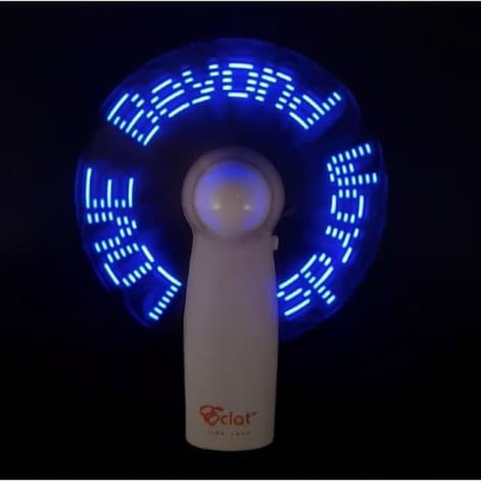 [ BISA COD] LED MINI FAN DENGAN PESAN SOUVENIR PERNIKAHAN HAPPY WEDDING ECLAT BIRU