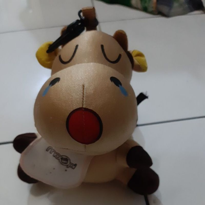 boneka moopi telinga kuning (gantungan kunci)