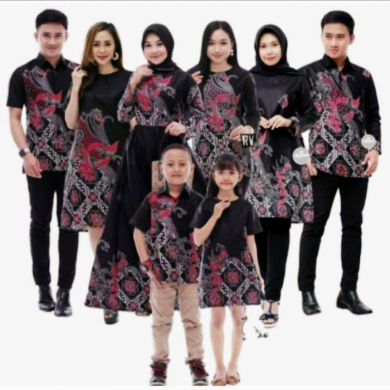 Batik Couple keLuarga Modern sania ruffle Ori Ndoro Jowi Dnt Motif KENARI IRENG Batik Pria Wanita Couple Terbaru