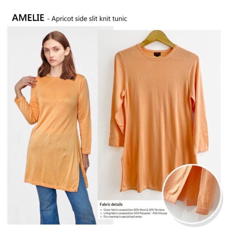 Amelie apricot side slit knit tunic