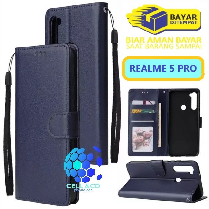 Flip cover REALME 5 PRO Flip case buka tutup kesing hp casing hp flip case leather wallet