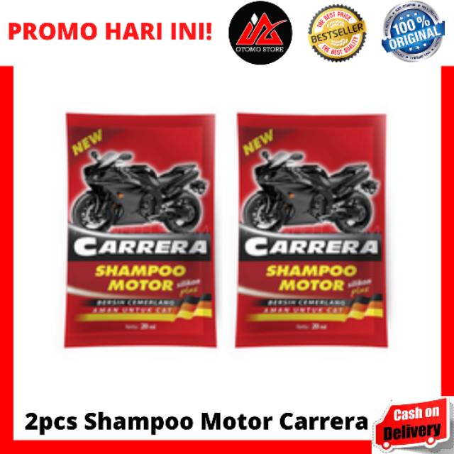 2PCS SHAMPOO MOTOR CARRERA Doff isi 20 ml - Sampo Cuci Motor - Sabun Cuci Motor &amp; Mobil Doff/Matte