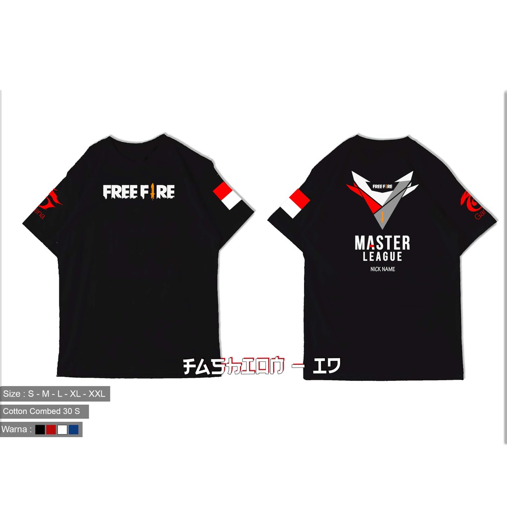 Baju Kaos FREEFIRE FREE FIRE FF MASTER LEAGUE LETDA Pria Dan Wanita Distro DIAMOND STORE