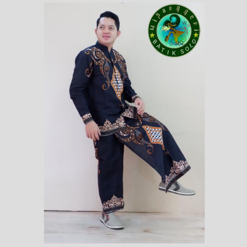 baju batik pria setelan celana sarung