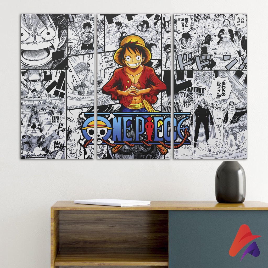 HIASAN DINDING SATU SET ISI 3 ONE PIECE WALL DECOR PAJANGAN DINDING POSTER KAYU RUANGAN