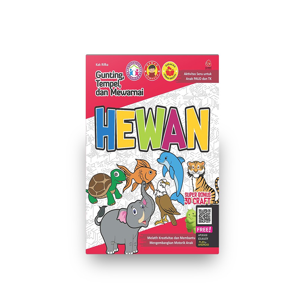 BUKU NEW AKTIVITAS ANAK SERI GUNTING TEMPEL MEWARNAI HEWAN LUCU BY SCRITTO BOOKS