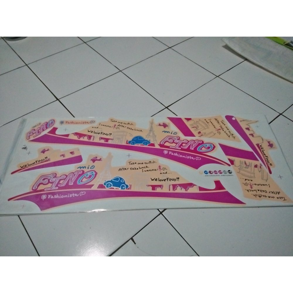 Stiker striping variasi Fino karbu paris pink