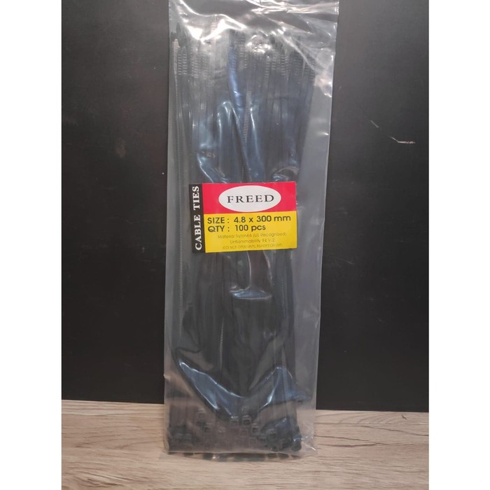 Kabel Ties Hitam 4.8 x 300 mm FREED Kabeltis Tebal Cable