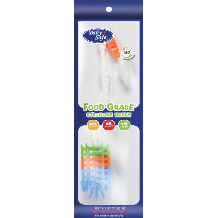 Sikat Botol Susu Bayi Silikon BS 366Baby Safe Silicone Bottle Brush