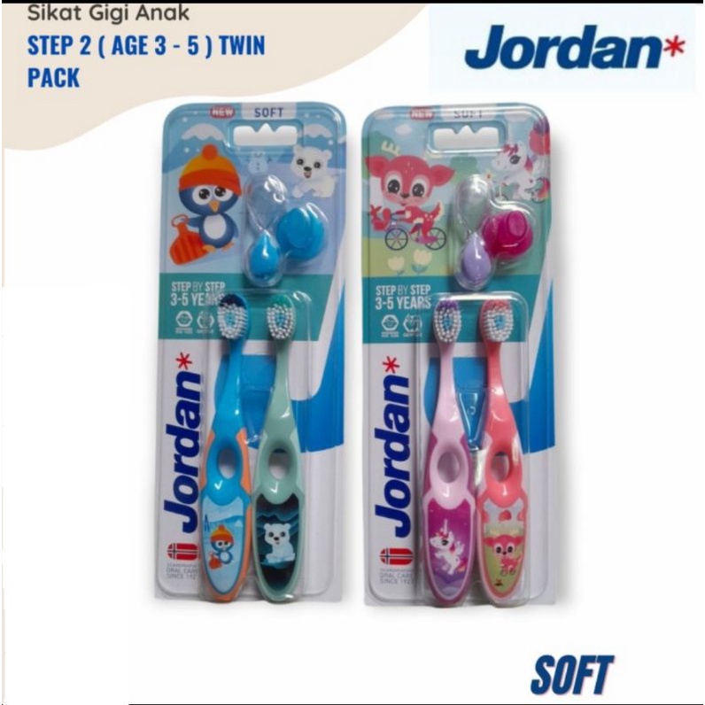JORDAN Kids Toothbrush Step 2 Twin Soft (3-5 years)
