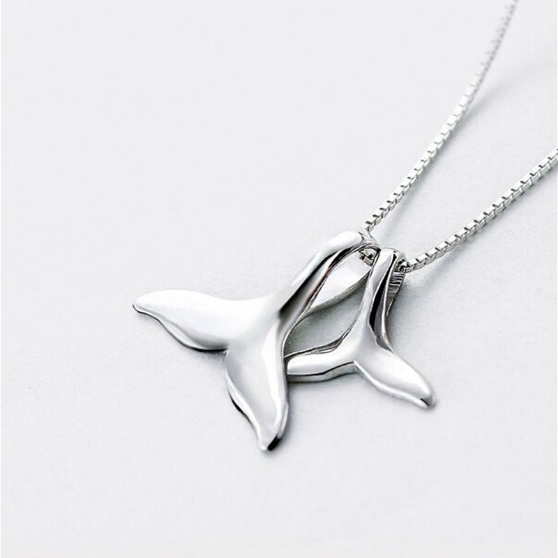 [Ready Stock]Fashion Plated 925 Sterling Silver Mermaid Pisces Tail Pendant Necklace