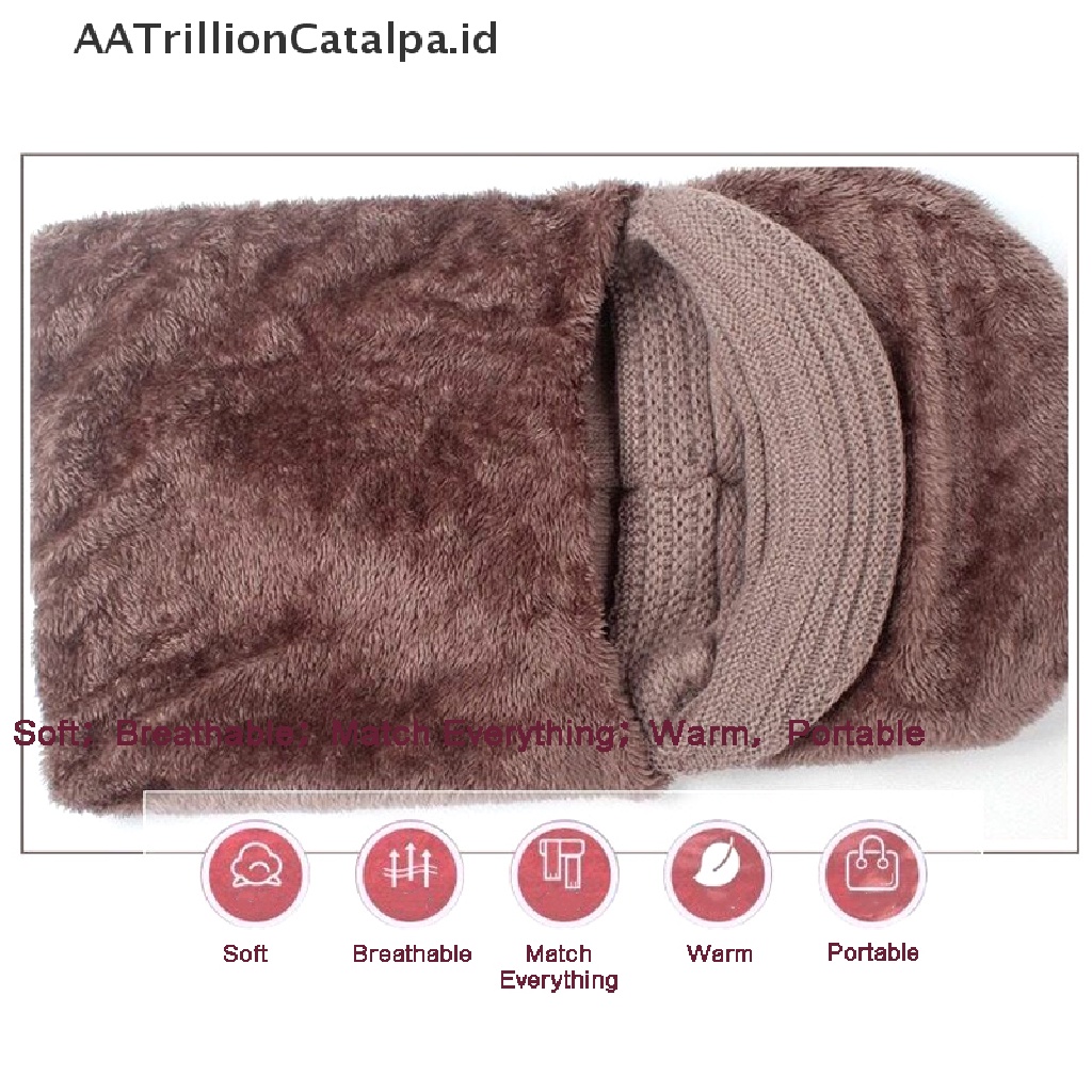 Aatrillioncatalpa Topi Kupluksyal Rajut Tebal Hangat Anti Angin Untuk Wanitamusim Dinginbersepeda