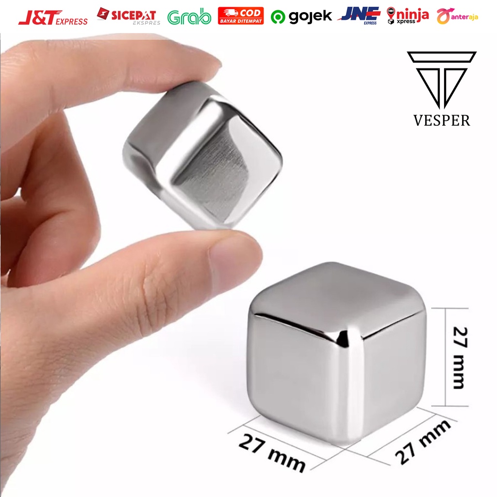 whiskey stone / ice cube stainless / es batu stainless / whisky stone ice cubes / wine cooler