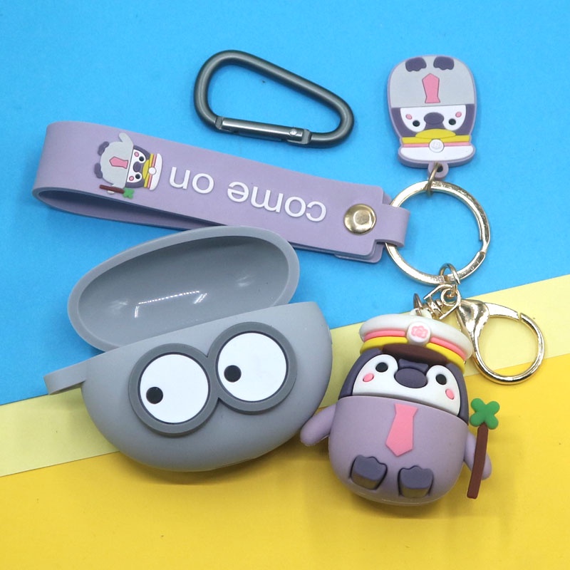 Case Pelindung headset Bluetooth anti Jatuh Motif Kartun penguin Untuk Huawei freebuds 4i