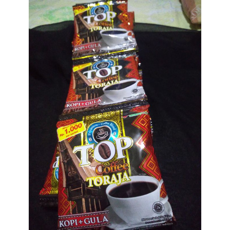 

TOP COFFEE HITAM TORAJA BLEND PLUS GULA 25gr renceng