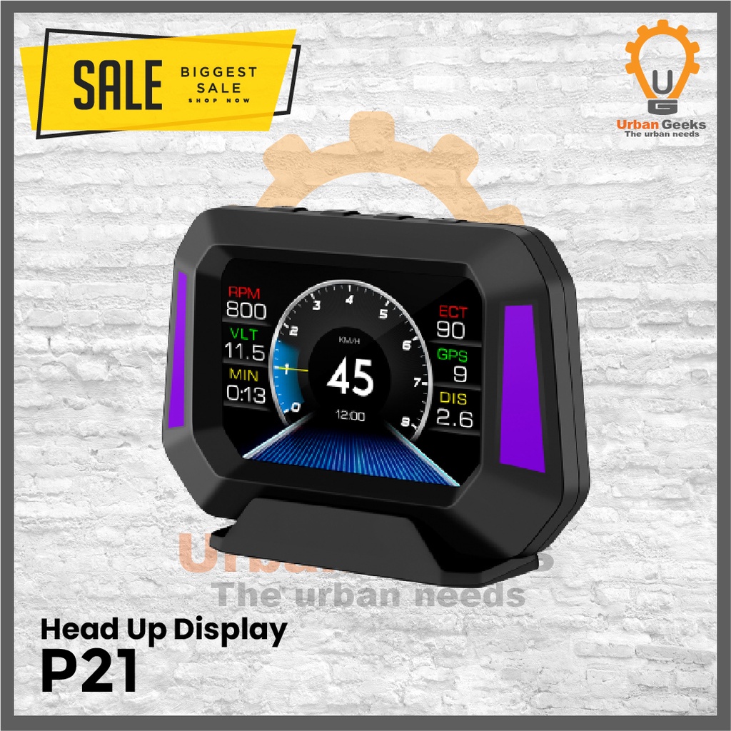 HUD P21 3.5 Inch Head Up Display Speedometer Digital Car LED