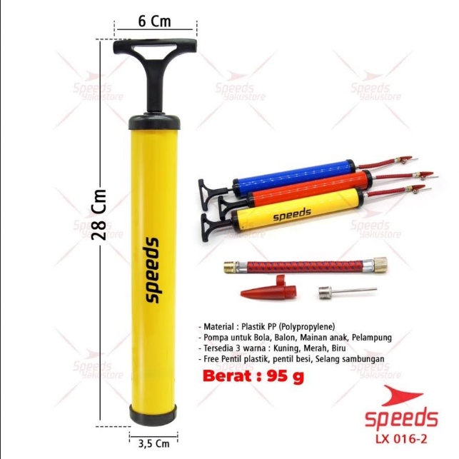 SWIM65 POMPA JARUM SPEEDS LX016-2 UNTUK BOLA KARET,BALON