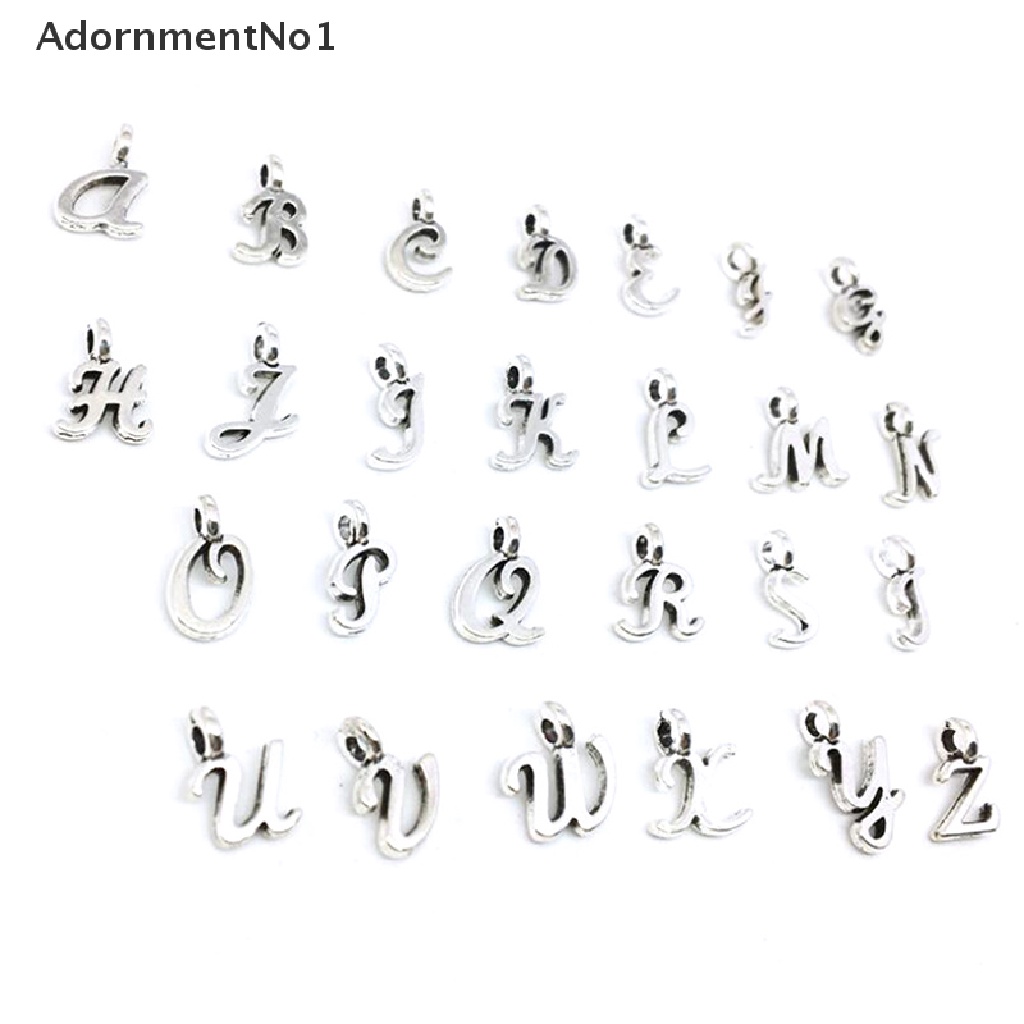 (AdornmentNo1) 26pcs / Set Liontin 26 Huruf Alfabet Bahasa Inggris Handmade DIY Untuk Perhiasan