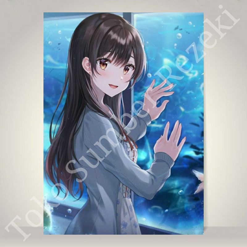 Poster Anime Mizuhara Chizuru Kanojo Okarishimasu Konokari Dekorasi Lukisan Dinding Hiasan Takt Sele