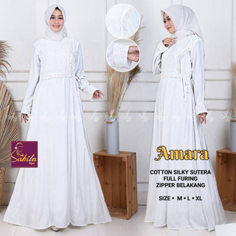 AMARA gamis putih by Sabila
