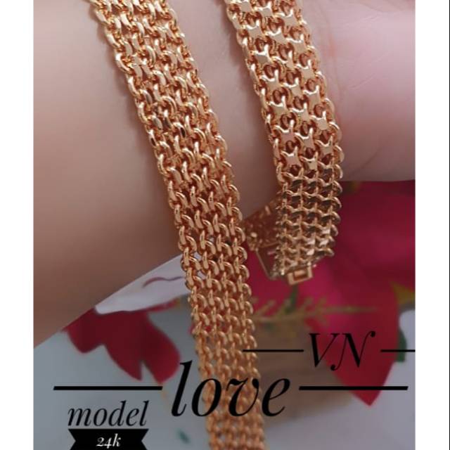 Gelang tangan lapis emas 24k terlaris