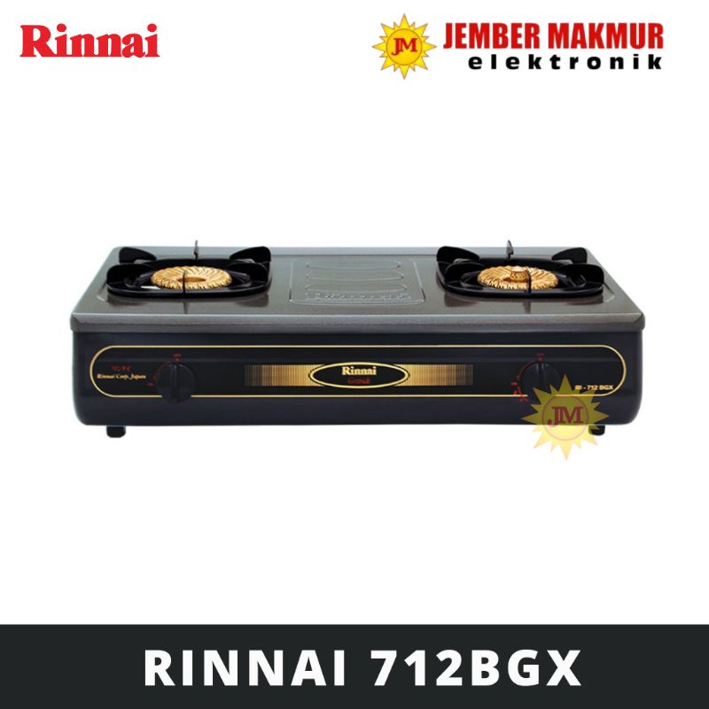 Rinnai Kompor Gas RI-712BGX 2 Tungku Turbo Burner RI-712 BGX RINNAI : RI712BGX KOMPOR GAS 2 TUNGKU RI 712 BGX API TORNADO ANTI GORES