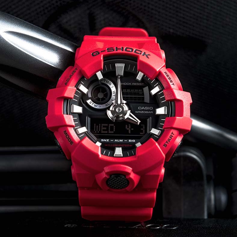 (Crazy Sale)CASiO G-Shock Merah Jam Tangan Pria Jam Tangan Sport Quartz GA-700-05