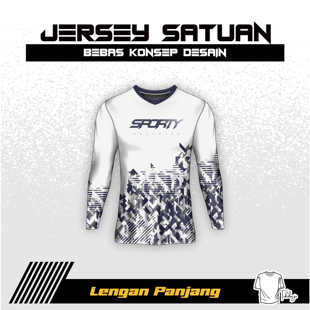 Jersey Olahraga Futsal | Bola | Sepeda | Free Custom Nickname DLL (Full Printing) | Lengan Panjang