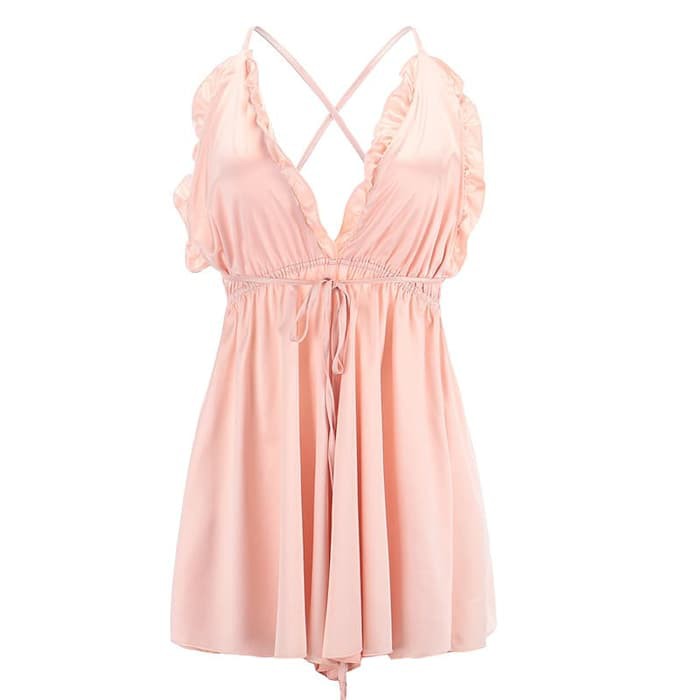 d1976 Baju Haram Cewe Bikini Lingery Lingerie Lingeri Lingeria Lengerie Lingery Sexy Wanita Dewasa Hot Binal Jumbo Big All Size Oversize Sexy Murah Jumbo M L XL 2XL OFL-F150-Beige