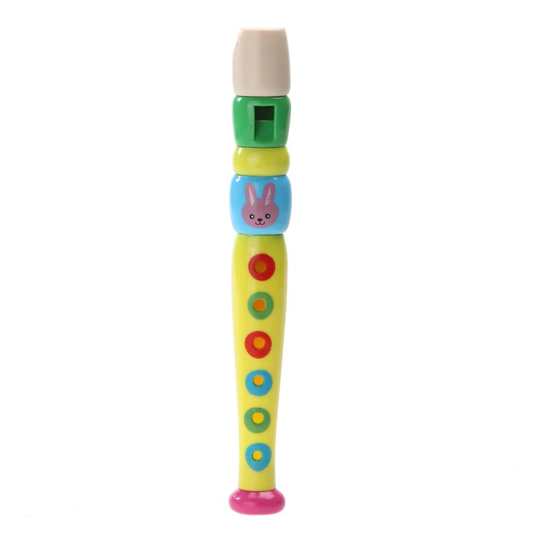 (Gratis Ongkir) Flute Plastic Piccolo Flute Musical Instrument Cartoon Children Music Early