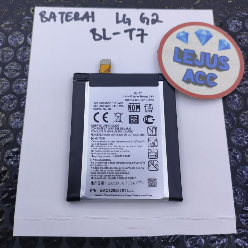 Baterai Batre Battery LG G2 BL-T7 original