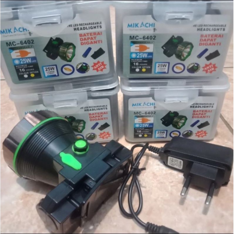 Senter Kepala Mikachi 25 watt baterai Lepas