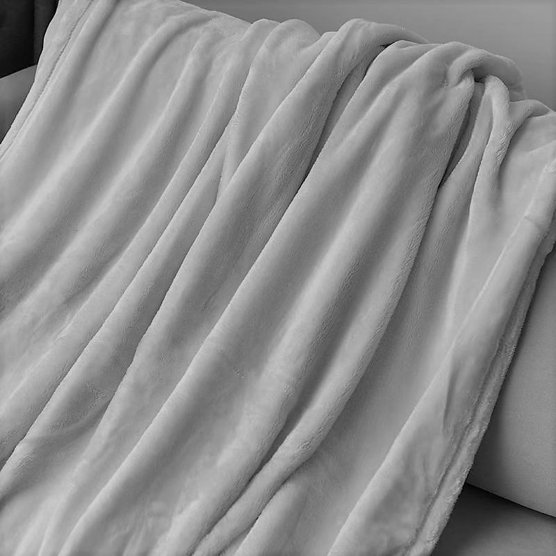 Selimut Bulu Halus Ukuran 160x200cm / Selimut Bulu Dewasa Tebal Super Lembut-light grey