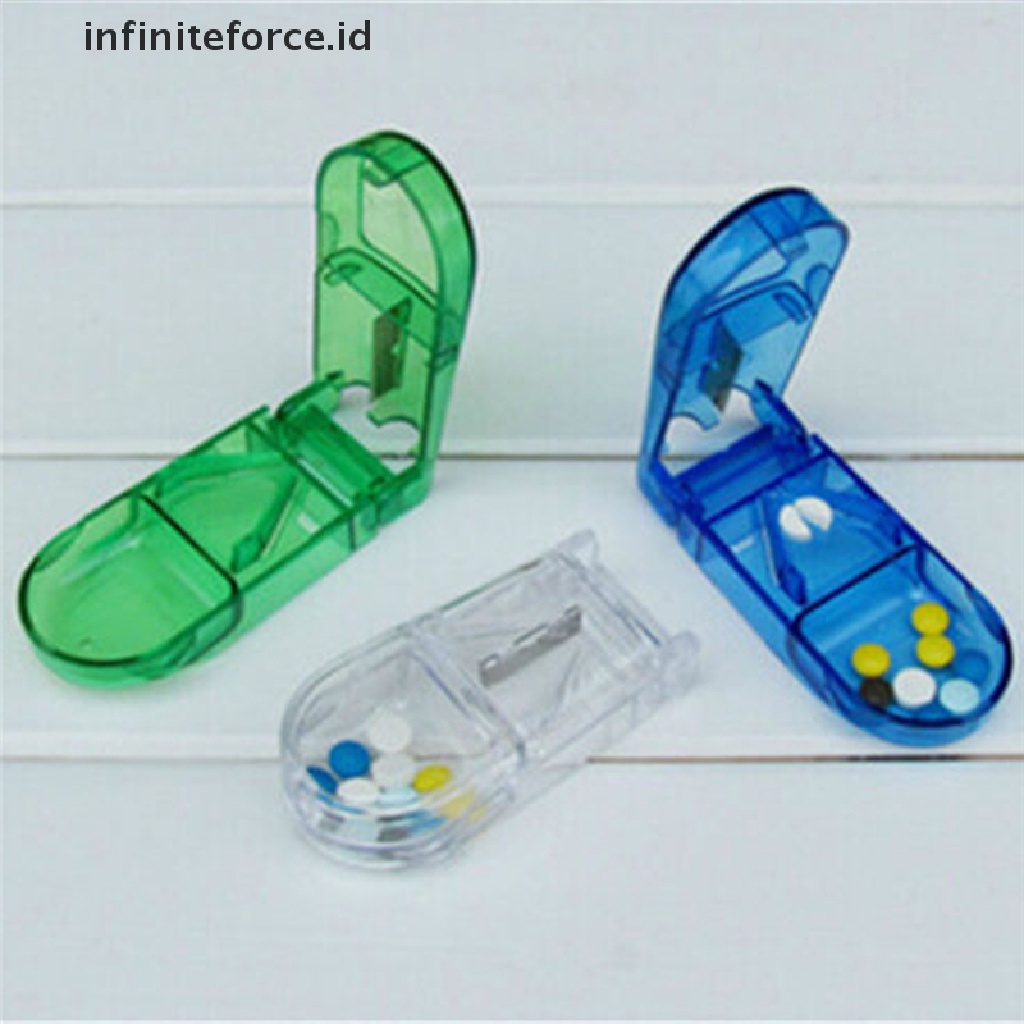 (Infiniteforce.Id) Kotak Organizer Obat Pil / Tablet Dengan Pemotong