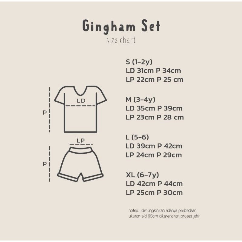 beeboodesign gingham set | setelan anak | oneset anak