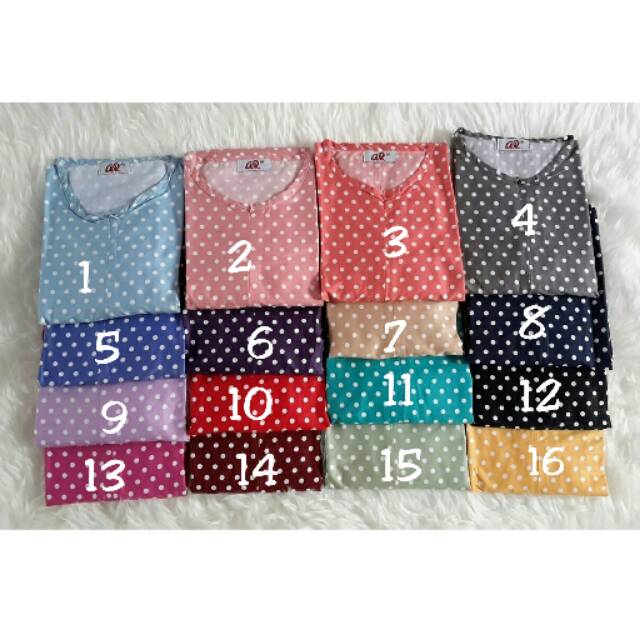 Gamis Katun Jepang Polkadot