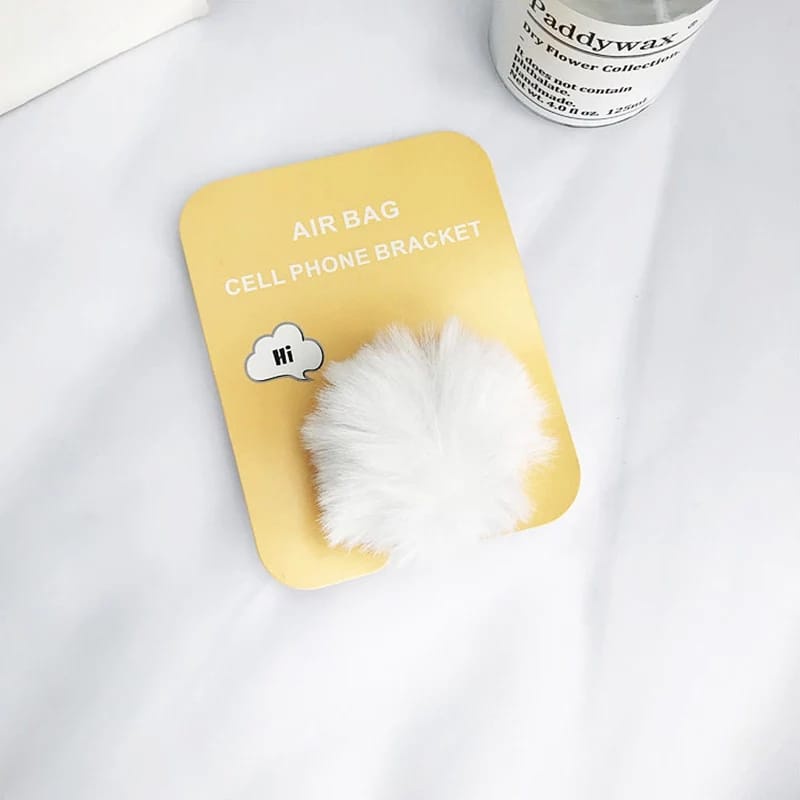 Pop Socket Bulu Holder Pom Pom Bulu Warna Warni