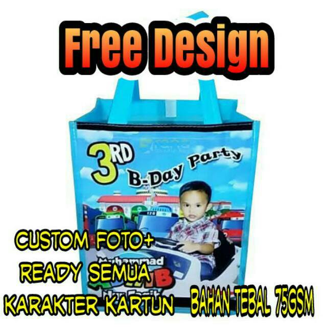 

Tas souvenir ulang tahun custom free design