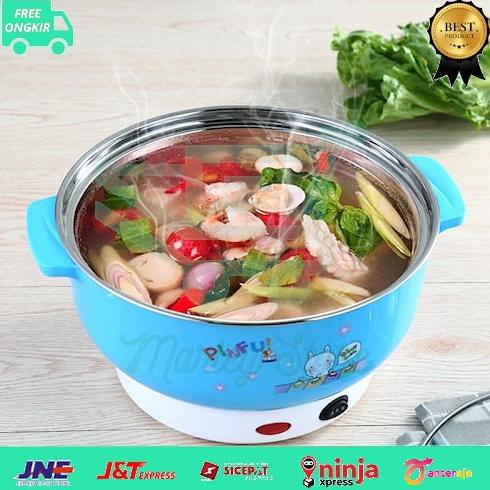 $$$$] kompor listrik mini portable set panci kukus teflon multifungsi