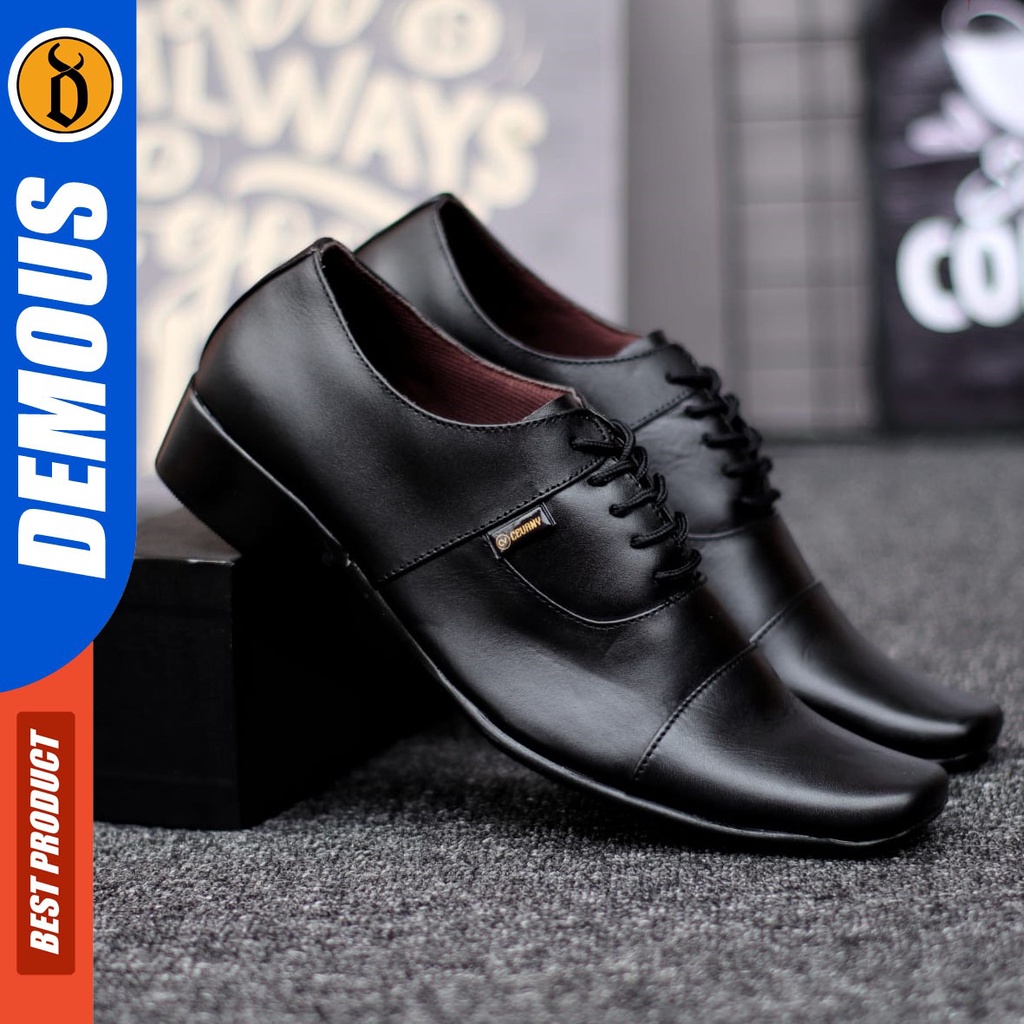 DEMOUS Reempel - Sepatu Formal Pantofel Kulit Asli Kerja Pria