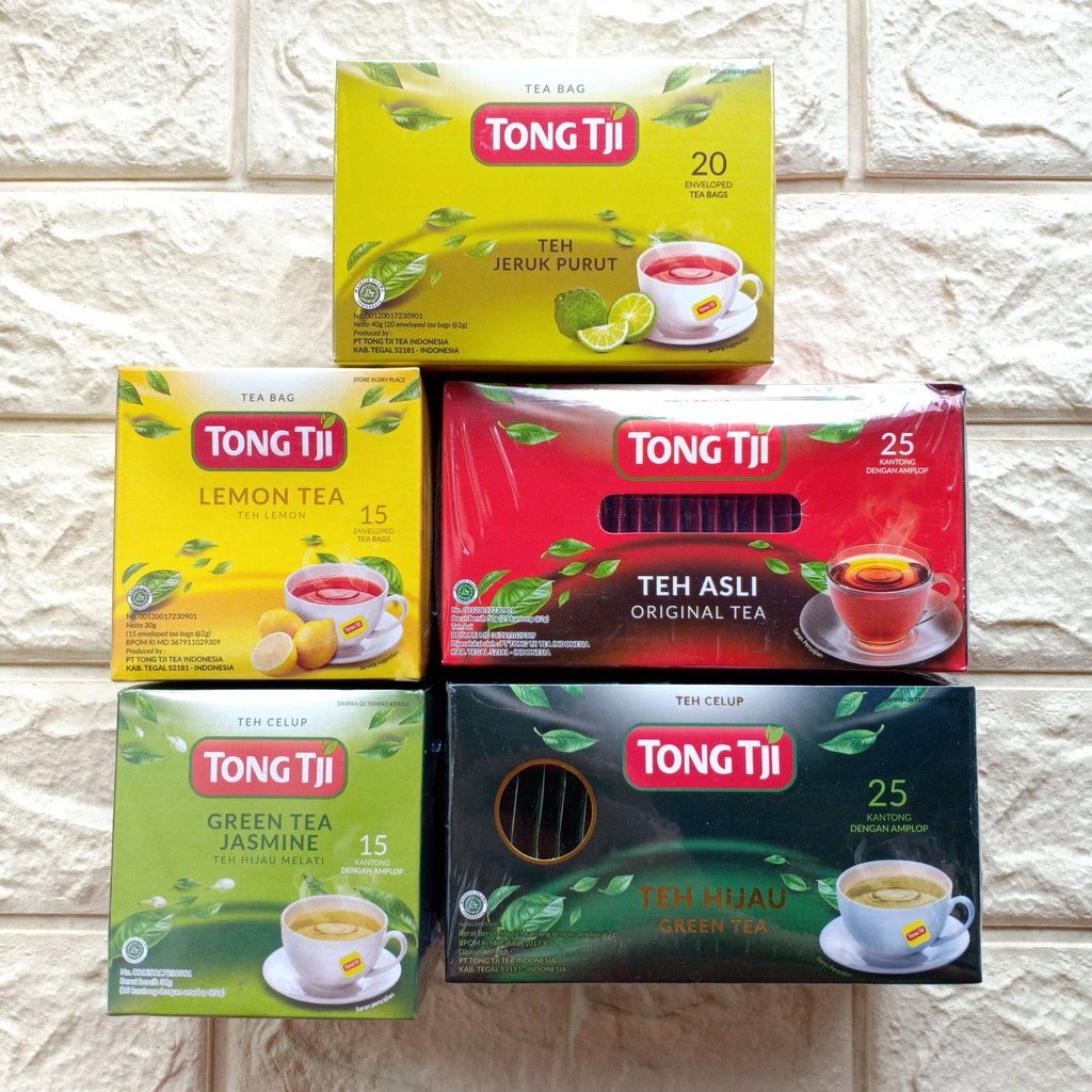 Tong Tji Tongtji Teh Celup Hitam Asli Harum Tea Lemon Jasmine Melati Green Hijau Jeruk Purut isi 25