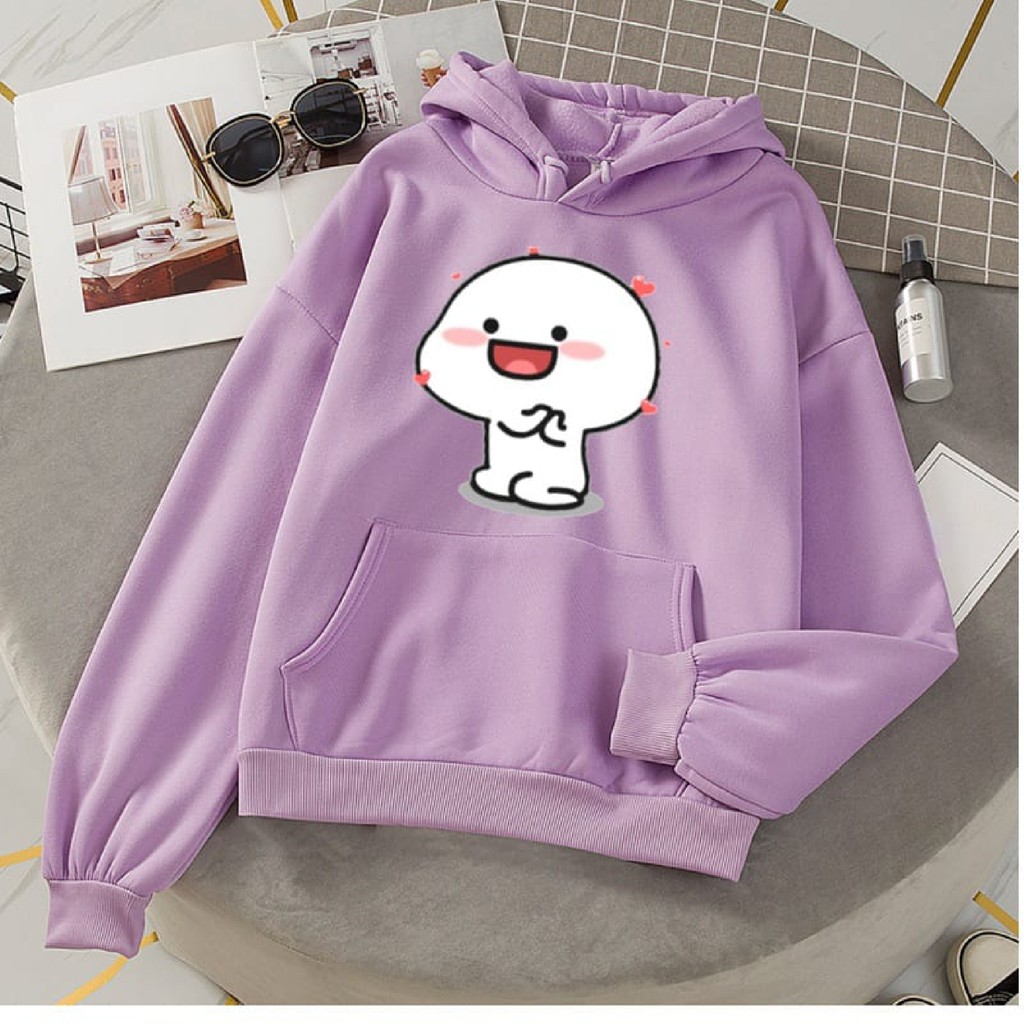 FenishaStore Sweater Hoodie Wanita PENTOL LOVER Kantong Depan Size M-L-XL-XXL Bisa Bayar Ditempat COD