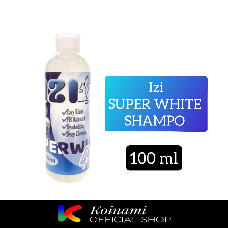 IZI SHAMPO SUPER WHITE 100 ml / SHAMPO KUCING / SHAMPO ANJING / GROOMING / BTM