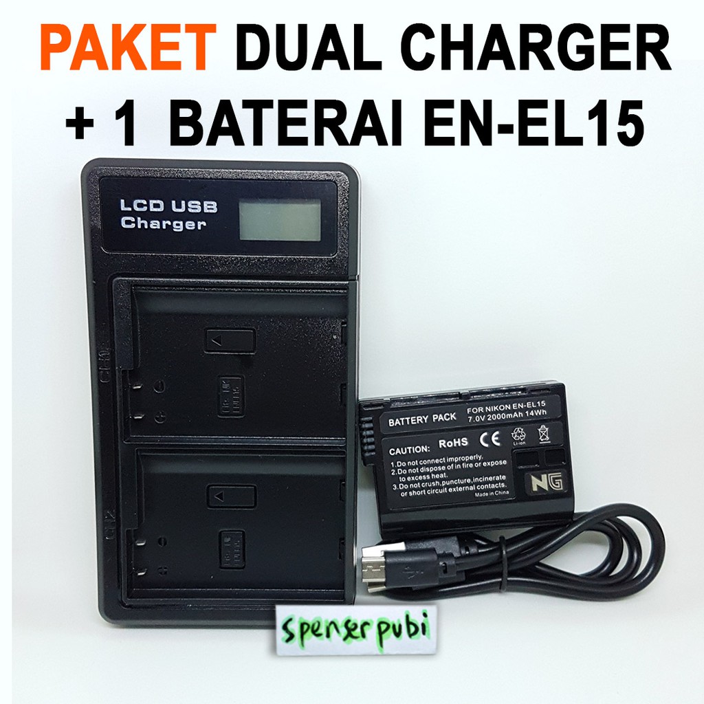 Battery Charger Kit Nikon D7000 D7100 D7200 D7500 Z7 Z6 D850 D810 EN-EL15 EN-EL15A EN-EL15B