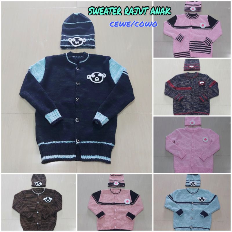 sweater rajut anak laki-laki/ rajut anak perempuan/usia 3-6 tahun/jaket anak/1 kg muat 5 pcs