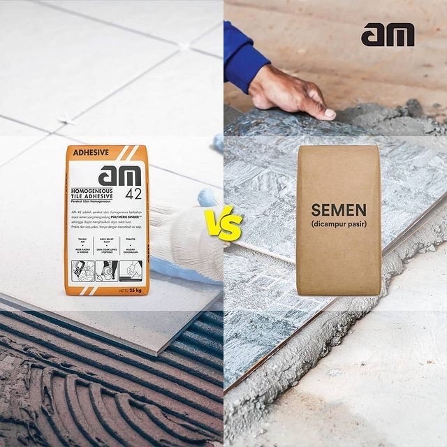 AM Semen Instan Perekat Keramik / ubin Homogeneous Tile  AM42 AM 42 25kg