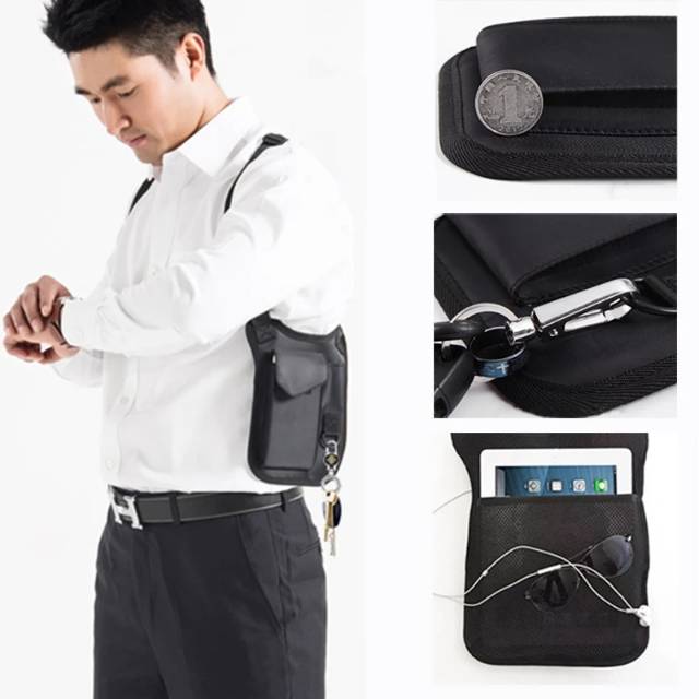 Tas FBI GADGET  semi kulit kiri kanan tersembunyi anti maling