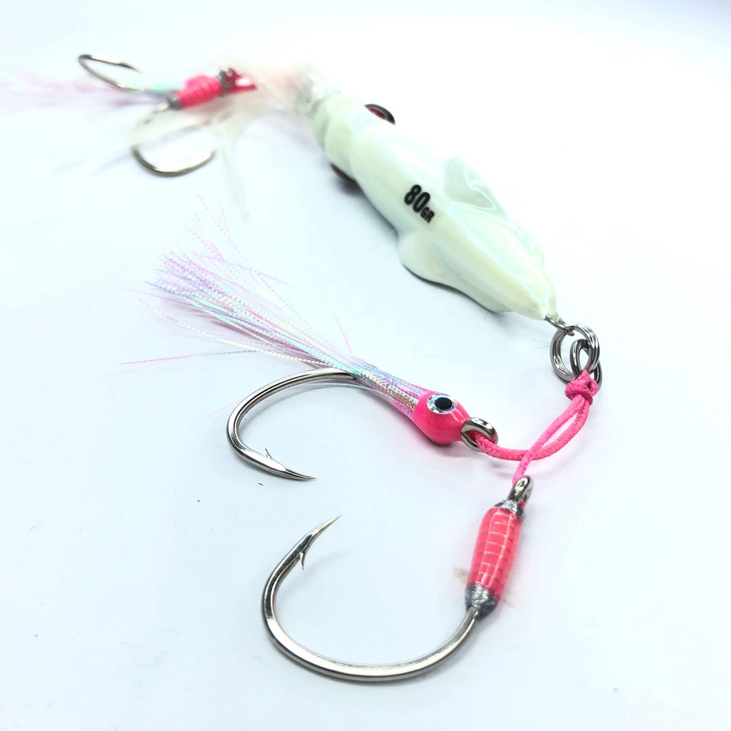 Metal Jig Cumi 80gr Full GID + 2 Assist Double Hook GID 1/0