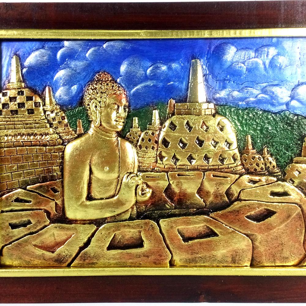 Lukisan Relief / Lukisan 3D/Lukisan Timbul Candi Borobudur 42x32cm